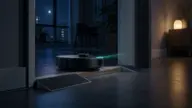 Robotstøvsuger der krydser et dørtrin på skridsikre kiler monteret på begge sider